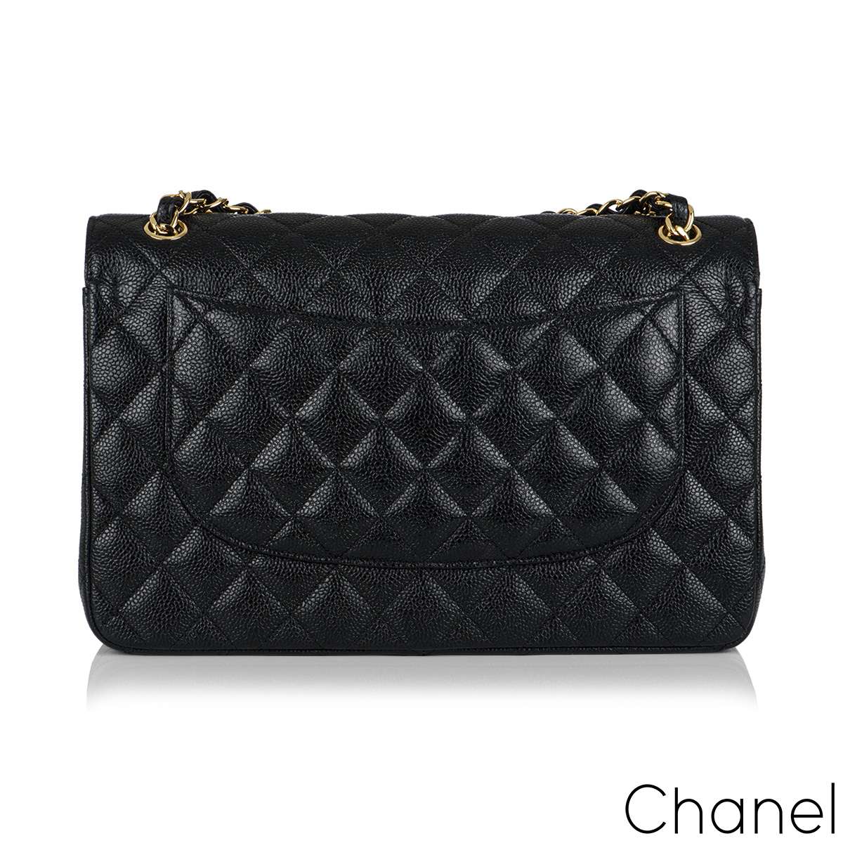 Chanel Classic Double Flap Bag Quilted Caviar Jumbo Black 437071